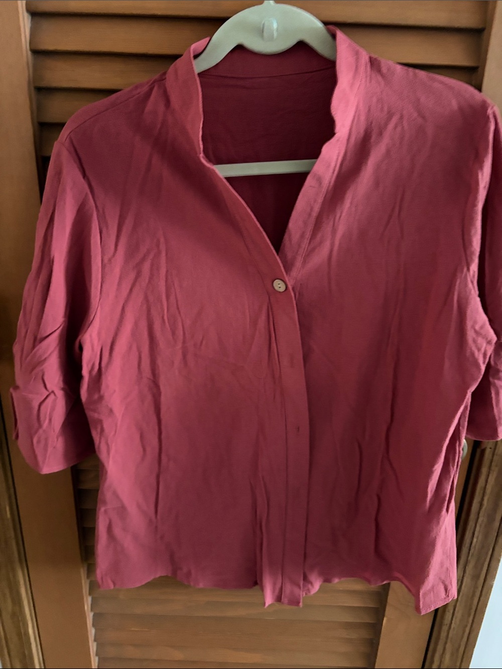 Women's Petal Pink Button-Front Top
